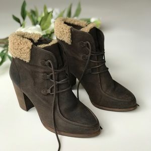 Ugg Analise Women's Brown Ankle Boots with Fur Lining